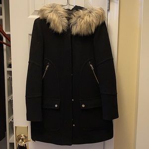 J.Crew wool coat with fur hood